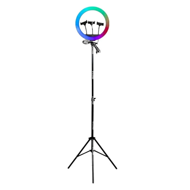 رینگ لایت MJ56 RGB به همراه پایه 21 اینچی