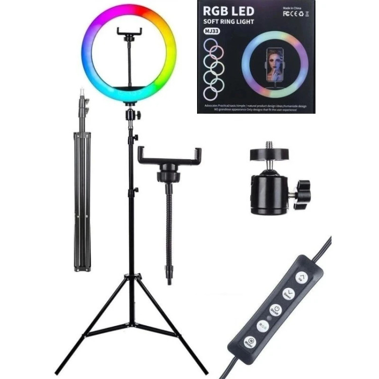 رینگ لایت MJ56 RGB به همراه پایه 21 اینچی