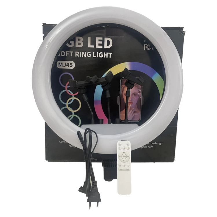 رینگ لایت MJ45 RGB به همراه پایه 18 اینچی